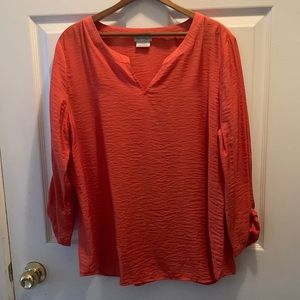 Van Heusen Womens large long sleeve orange top